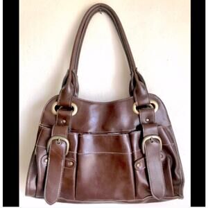 Emilie M Brown Faux Leather Purse/Handbag